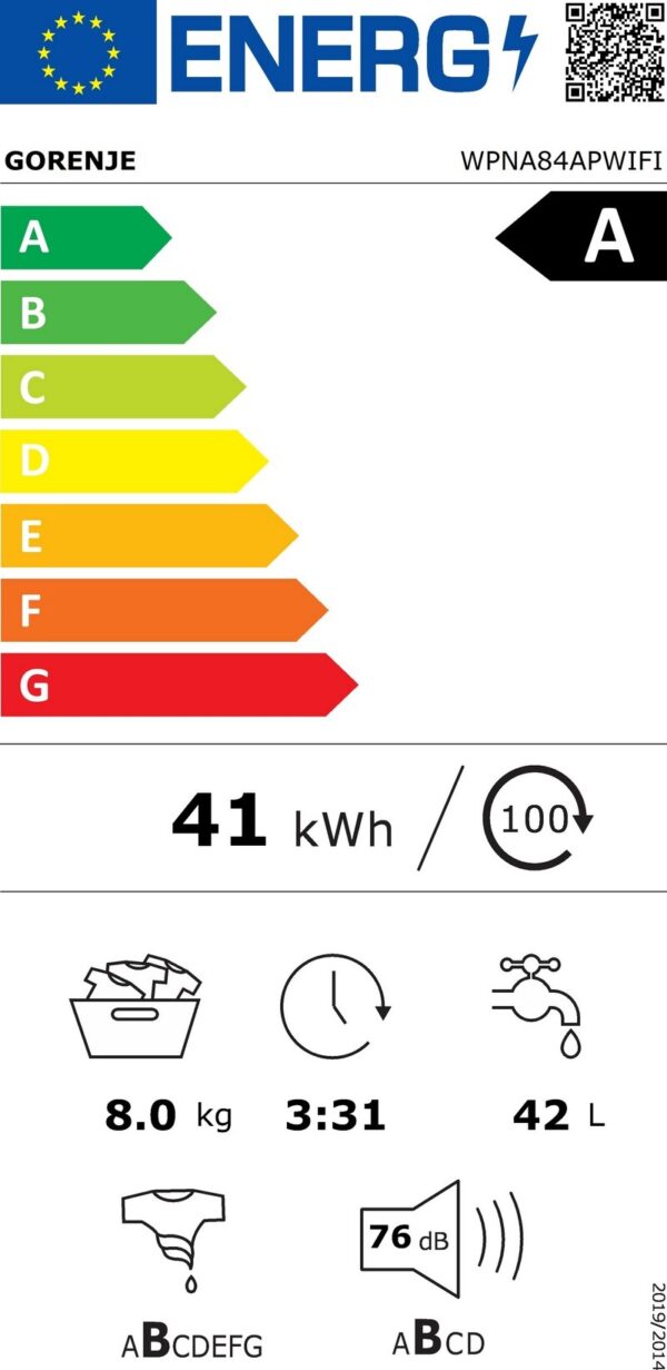 Пералня Gorenje WPNA84APWIFI