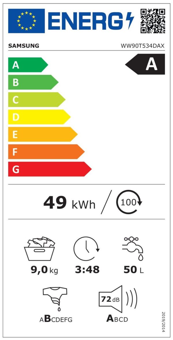 Пералня Samsung WW90T534DAX/S7