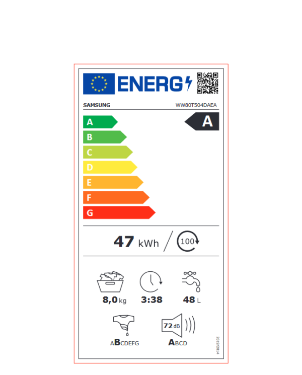 Перална машина Samsung WW80T504DAEAS7