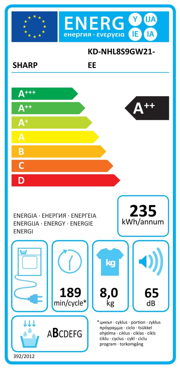 Сушилня Sharp KD-NHL8S9GW21