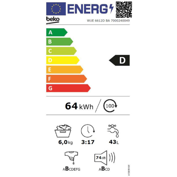 Пералня BEKO WUE 6612 DBA