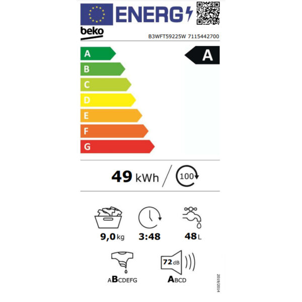 Пералня BEKO B3WFT 59225 W