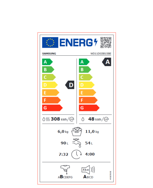 Пералня със Сушилня Samsung WD11DG5B15BELE