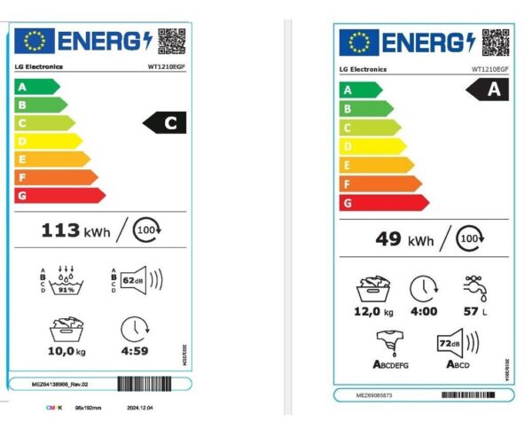 Пералня със сушилня LG WashTower WT1210EGF
