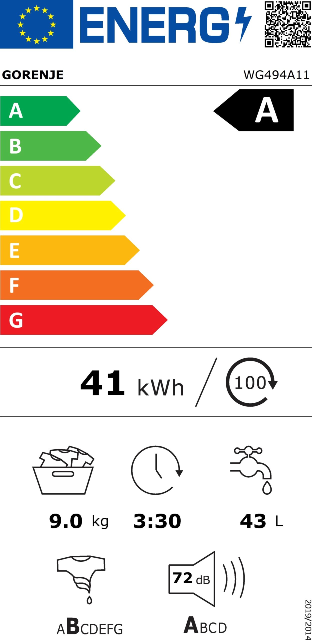 Пералня Gorenje WG494A11
