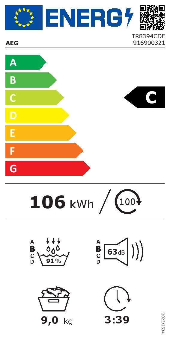 Сушилня AEG TR8394CDE - Image 2