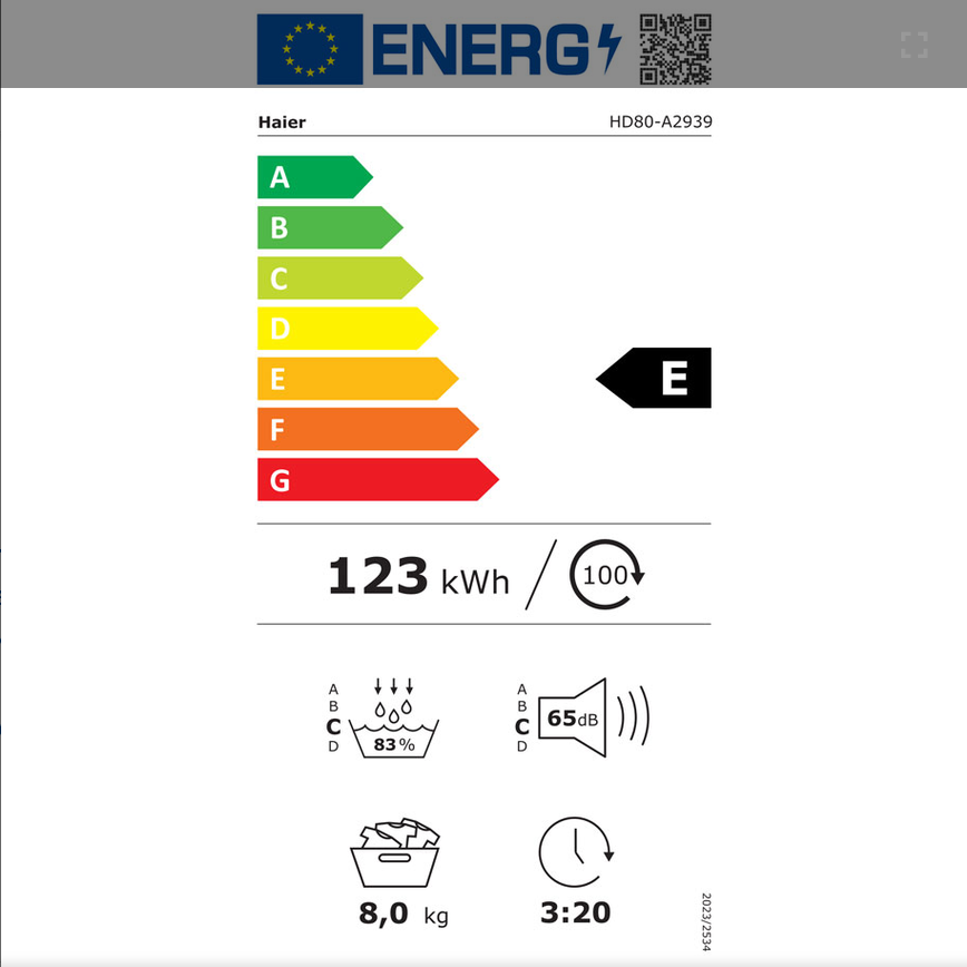 Сушилня HAIER HD80-A2939-S